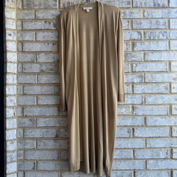MICHAEL Michael Kors Long Sleeve Golden Brown Open Front Cardigan Sweater Size M - Picture 1 of 10